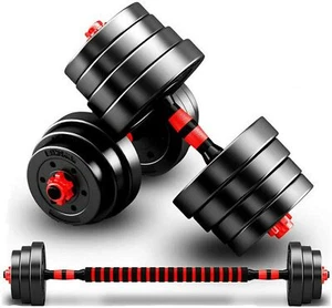 Juego de mancuernas ajustable de levantamiento de pesas gimnasio en casa bíceps vinilo par de mancuernas - Imagen 1 de 9