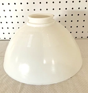 60's Vintage Lamp Shade 10"Torchiere White Milk Glass Ribbed Pendant Hanging - Picture 1 of 11