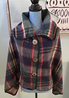 Poncho Size S/M Plaid With Big Buttons And Oversized Lapels In Very GUC