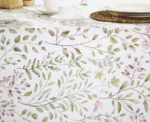 SEREN GARDEN 60" Round Acrylic Coated Wipeable French Oilcloth Tablecloths - Picture 1 of 4