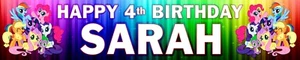 2 X My Little Pony Birthday Banners - Personalised - Any name, Any Age, Large - Picture 1 of 1