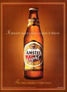 AMSTEL BEER AD #15 RARE 1999 OOP "IT DOESN'T NEED A LIME TO GIVE IT FLAVOR." - Picture 1 of 2