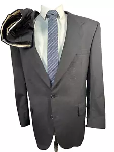 JOHN CLARENDON Mens Gray Wool Classic Fit 2 Pc Suit 44R Jacket 40x29 Pant - Picture 1 of 14