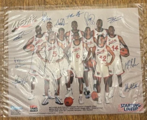 1996 Starting Lineup USA Basketball Poster Shaquille Pippen Hakeem Malone Hill - Picture 1 of 1