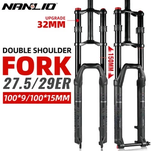 Double Shoulder Snow Front Fork MTB Fork 150mm Travel Air Supension E-bike Fork - Picture 1 of 13