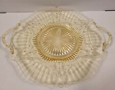 Lancaster Glass 1932 Yellow Topaz Pattern #867 With Handles Perfect Condition 