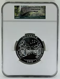 2011 Chickasaw - Oklahoma ATB 5 Oz Silver NGC: MS 69 #C582 - Picture 1 of 2