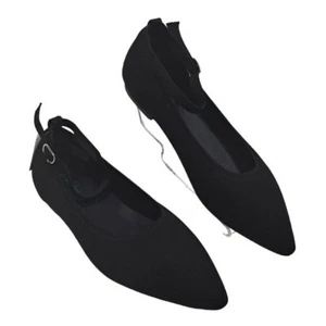 Burudani schwarze Mary Jane-Strick-Flats Damengröße 10 bequeme Slipper spitz - Bild 1 von 15
