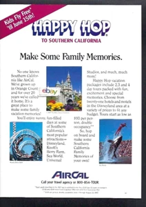 AIR CAL HAPPY HOP TO SOUTHERN CALIFORNIA & DISNEYLAND 737 SUNJETS 1987 AD - Bild 1 von 1