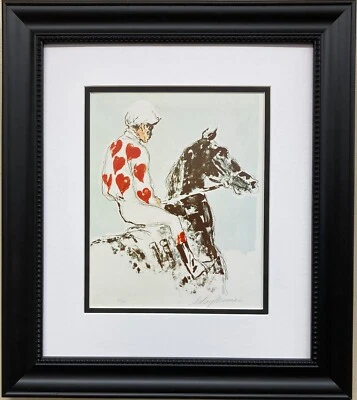 LeRoy Neiman "Jockey Suite - Corazones '72" Arte CABALLO ECUESTRE ENMARCADO PERSONALIZADO Foto 1 de 3