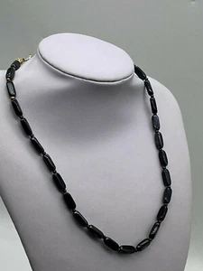 Vintage Elegant Black Stone Necklace  52 cm long - Picture 1 of 7