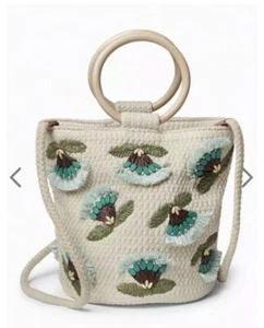 $108 Lucky brand flower cross body raffia BUP1 - Picture 1 of 8