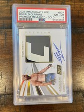 Donald Cerrone 2021 Immaculate UFC Premium Mem GOLD Jersey Patch AUTO 1/5 PSA 8