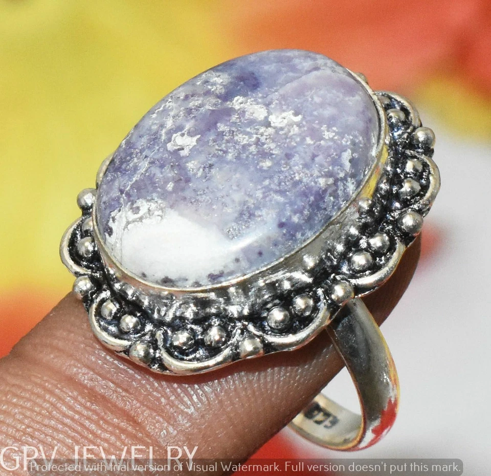 Porcelain Jasper Gemstone Ring 925 Sterling Silver Overlay Us Size 8" U300-F186 - Image 1 of 1