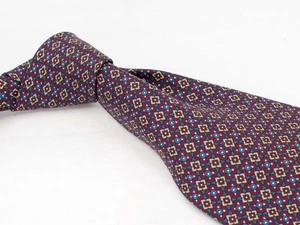 Vintage Christian Dior Silk Tie Burgundy Neat Men's Luxury Necktie USA - Picture 1 of 5