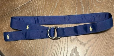 Polo By Ralph Lauren Mujer Azul Cinturón Sin Cordones Amarillo Caballo Hecho en EE. UU. Foto 1 de 4