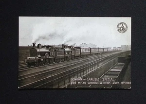 LNWR London Carlisle Special 299 Miles Non Stop Postcard July 1903 - Picture 1 of 4