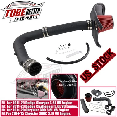 For Dodge Charger Challenger 300 3.6L V6 11-20 Cold Air Intake System Red Filter - Imagem 1 de 4
