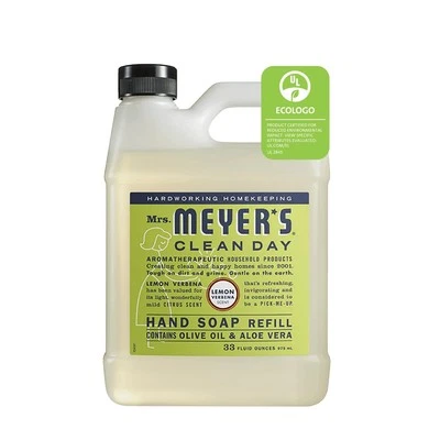 Recarga de jabón líquido de manos Mrs. Meyer'S Clean Day verbena de limón biodegradable, 33 oz Foto 1 de 4