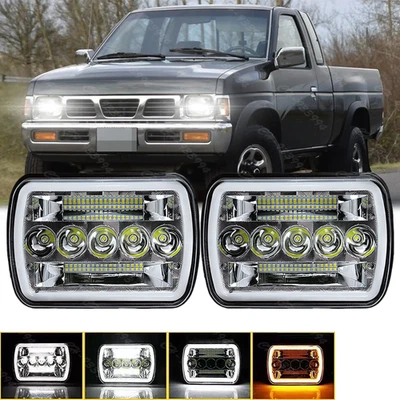 For Nissan Pickup Hardbody D21 2SETS NEW 7x6" LED Headlights DRL High/Low Beam - Image 1 of 4