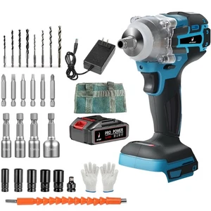 21V Brushless Impact Wrench 300Nm Torque LED Light Multi-Function Tool - Picture 1 of 22