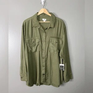 a.n.a Olive Button-Up size xxl layering piece casual - Picture 1 of 6