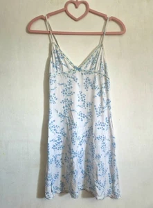 White and light blue floral La Senza Lingerie slip dress Size small, XS, UK 6 - Picture 1 of 8