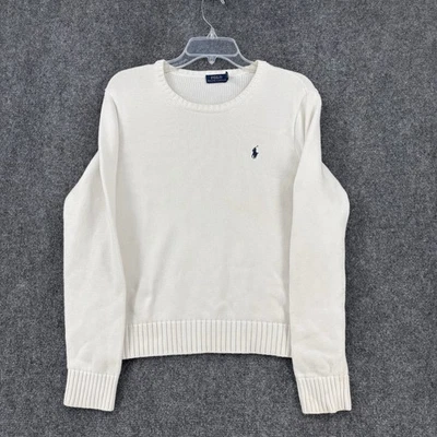 Suéter Polo Ralph Lauren Blanco Tejido con Cable Logo Poni Mujer’s Grande Academia Foto 1 de 4
