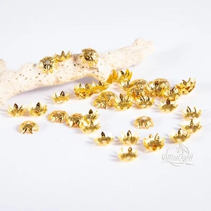 50 Perlenkappen Perlkappen 8mm Kappen vergoldet Schmuck GlitzerInsel 00366 - Bild 1 von 2