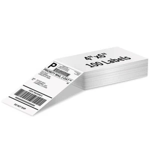 100 4"x 6" Fanfold Thermal Shipping Labels Self Adhesive for Thermal Printers US - Picture 1 of 7