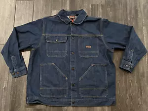 Patagonia Steel Forge Denim Jean Jacket Dark Blue Chore Coat Men’s Size XL USA - Picture 1 of 12