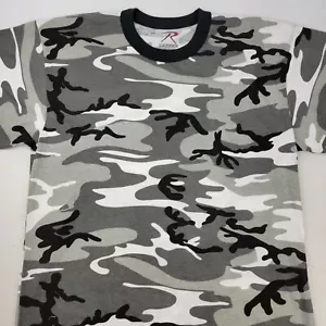 Rothco White Urban Woodland Winter Camo T-Shirt Sz Large Hunting Military - Picture 1 of 8