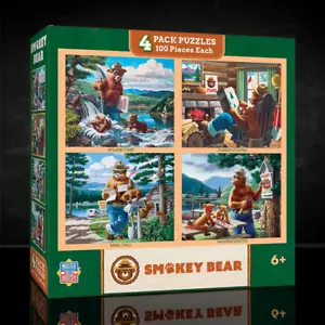 Orso Fumè Confezione da 4 Puzzle Master Pezzi 100 Pezzi Ciascuno - Foto 1 di 8