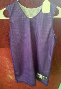 Alleson YOUTH Medium Reversible Purple / White Athletic Mesh Tank Top NWT - QTy - Picture 1 of 2