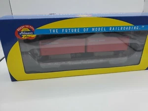 Athearn HO #92355 ROCK ISLAND 50' FLACH MIT 2 X 25' ANHÄNGER 93600 NEU IM KARTON - Bild 1 von 4