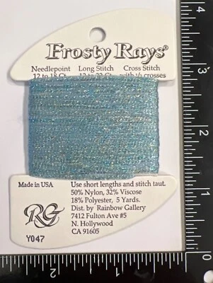 Rainbow Gallery Frosty Rays Y047 Blue Sparkly Thread Needlepoint & Cross Stitch - Image 1 of 2