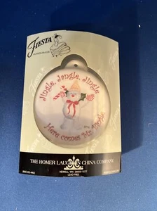 FIESTA ORNAMENT JINGLE JANGLE JINGLE HERE COMES MR BINGLE HOMER LAUGHLIN NEU - Bild 1 von 6