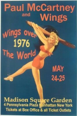 Paul McCartney and Wings 13" X 19" Concert Mini Poster Re-Print Photo  - Image 1 of 3