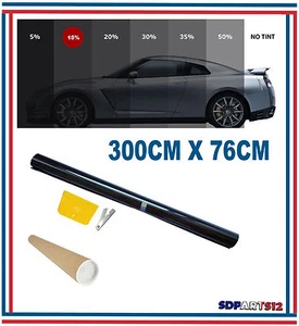 Film Teinté Solaire Vitres 15%  Tres Noir  76cm x 3m - Imagen 1 de 6