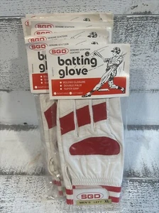 Guante de Bateo SGD Cuero Para Hombre Izquierdo Talla XL Blanco con Piel de Cabra Roja Nuevo en Paquete - Imagen 1 de 5