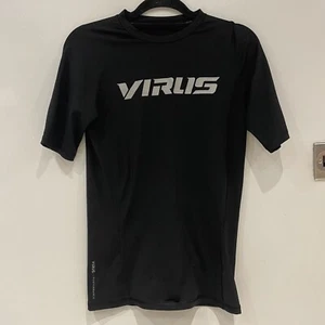 Virus Mens Compression Shirt Medium Black Action Sport Performance Rashguard - Picture 1 of 5