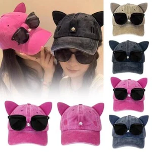 Cat's ears hat Female sunglasses Cute baseball hat sunglasses Versatile New M4 - Picture 1 of 28