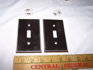 2 CUBIERTAS DE PLACA DE INTERRUPTOR DE METAL DE ACERO INOXIDABLE de colección acabado satinado - Imagen 1 de 3