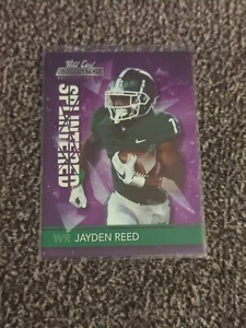 2021 Wild Card Alumination Collegiate Purple Splintered Jayden Reed GB Packers - Picture 1 of 2
