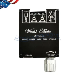 ZK-1002A 2.0 Channel Bluetooth Digital Audio Power Amplifier Board 100W+100W USA - Picture 1 of 12