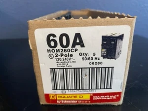 Quadrato D Homeline HOM260 Interruttore circuito plug-in 2 poli 60 amp 120 240 V tipo HOM - Foto 1 di 3
