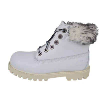 Timberland Niño Pequeño 6 IN Premium 27849 Botas Exterior Cuero Blanco Talla 10 Foto 1 de 4