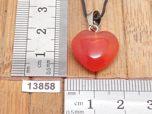 Pendentif coeur en CORNALINE pierre naturelle collier femme lithotherapie - Bild 1 von 2