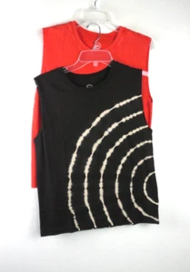 Boys Wonder Nation Sleeveless T-Shirt 2Pk Orange and Black Size L 10-12 NWT - Picture 1 of 8