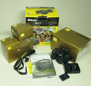 NIKON D3100 DSLR KAMERA DOPPELZOOM OBJEKTIV KIT 978 STÜCK TOP OVP - Bild 1 von 21